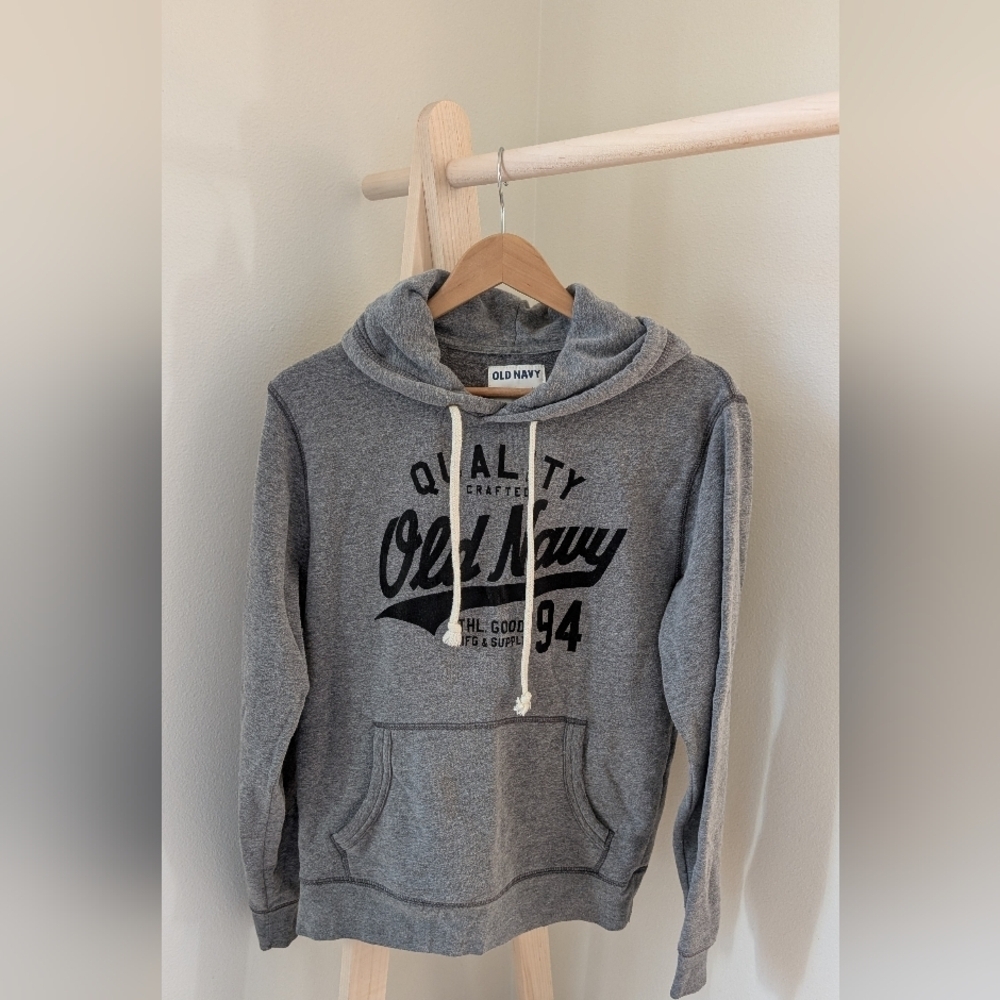 Old Navy Sporty Front Pocket Hooded Sweatshirt In Gray